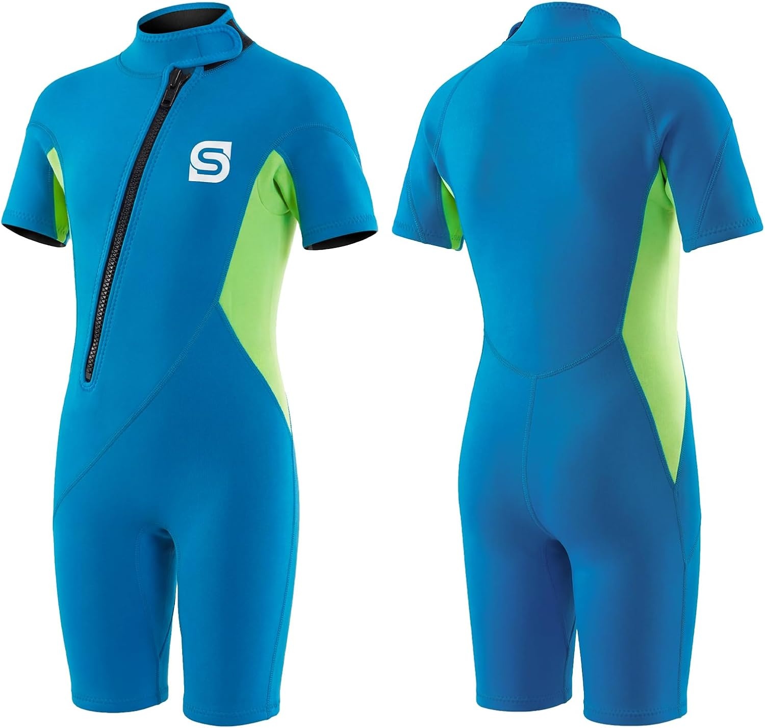 Kinder Shorty Wetsuit Blauw 2mm - Warmte & UV Bescherming - 33% Korting