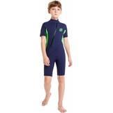 Kinder Shorty Wetsuit Blauw 2mm - Warmte & UV Bescherming - 33% Korting