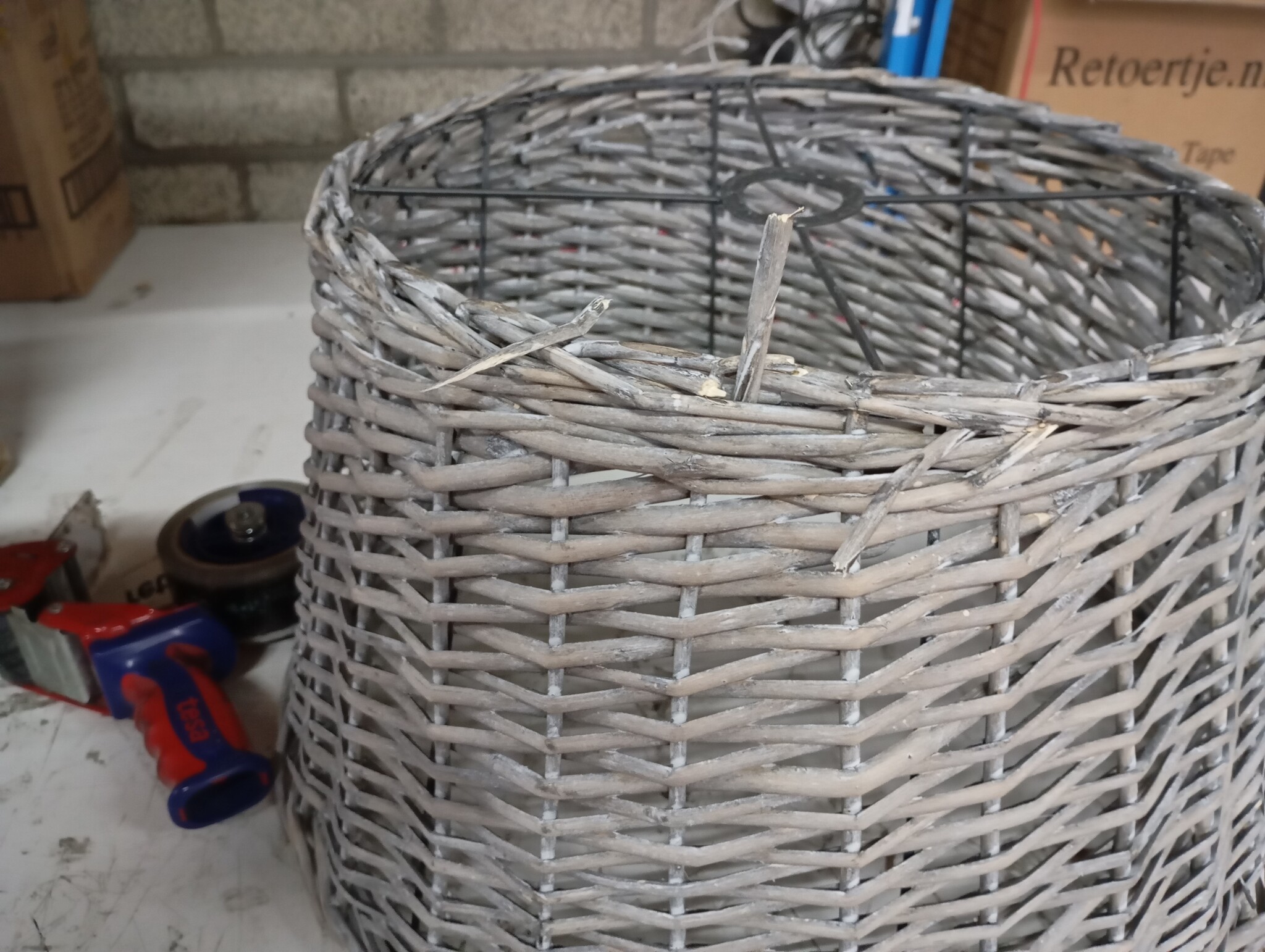 VidaXL Wicker Plafondlampenkap Bruin Ø50x30 cm - 84% Korting