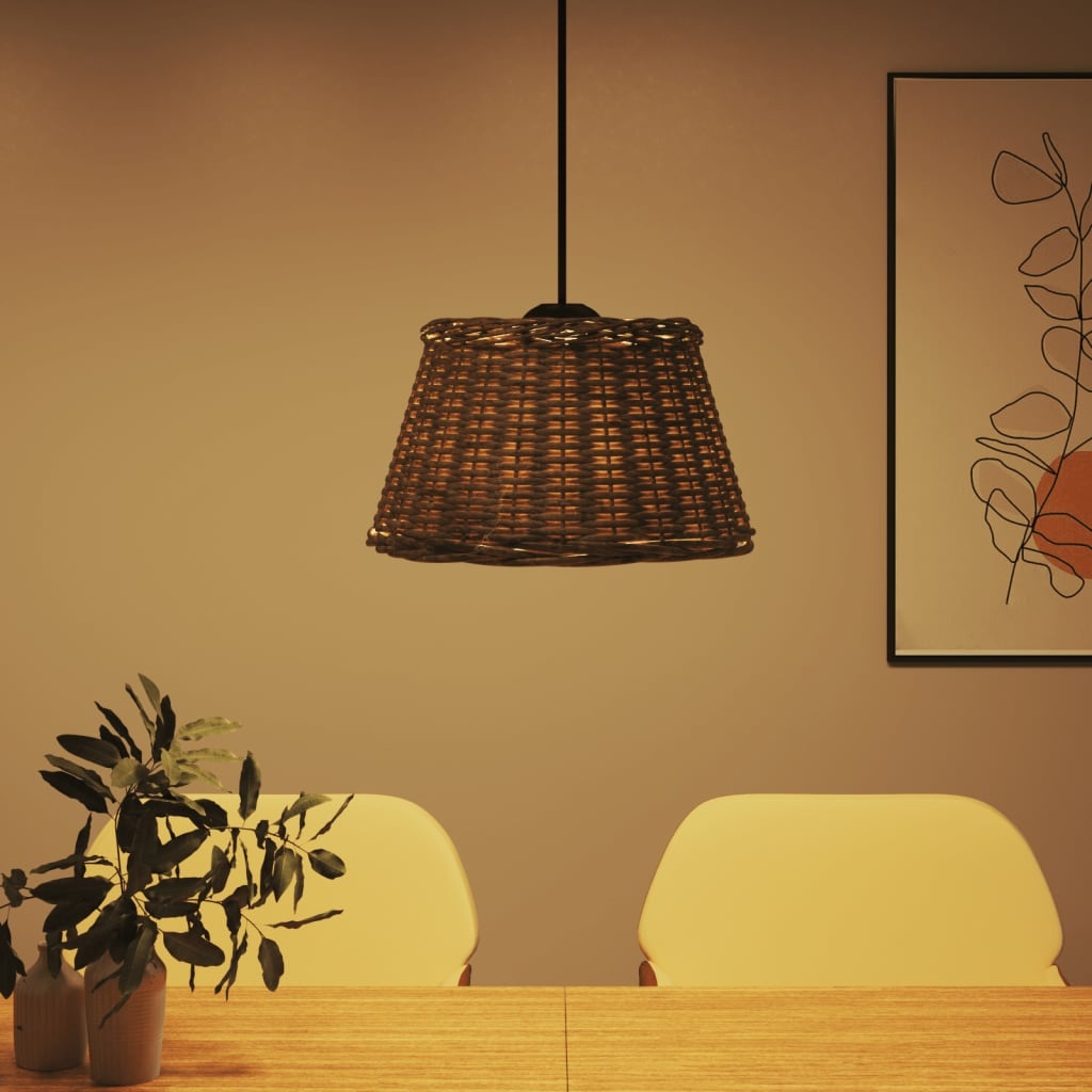 VidaXL Wicker Plafondlampenkap Bruin Ø50x30 cm - 84% Korting
