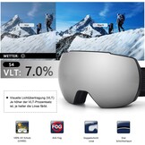 Skibril Volwassenen & Tieners | Helm & Bril Compatibel | Anti-Mist | UV400