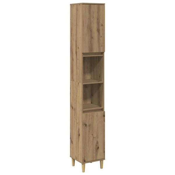 VidaXL Badkamerkast met 6 Vakken & 2 Deuren - 30x30x190 cm