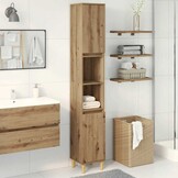 VidaXL Badkamerkast met 6 Vakken & 2 Deuren - 30x30x190 cm
