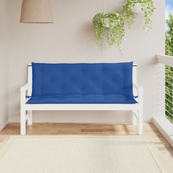 VidaXL Tuinbankkussens Blauw 2 stuks 150x50 cm - 33% Korting