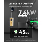 Mobiel Laadstation Type 2 | 7.4kW Elektrische Auto | 6.5m Kabel | 30% Korting