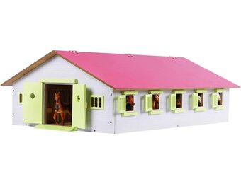 Roze Houten Paardenstal 9 Boxen 1:32 - 58% Korting