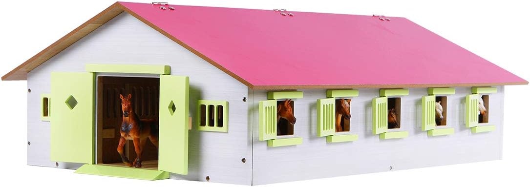 Roze Houten Paardenstal 9 Boxen 1:32 - 58% Korting