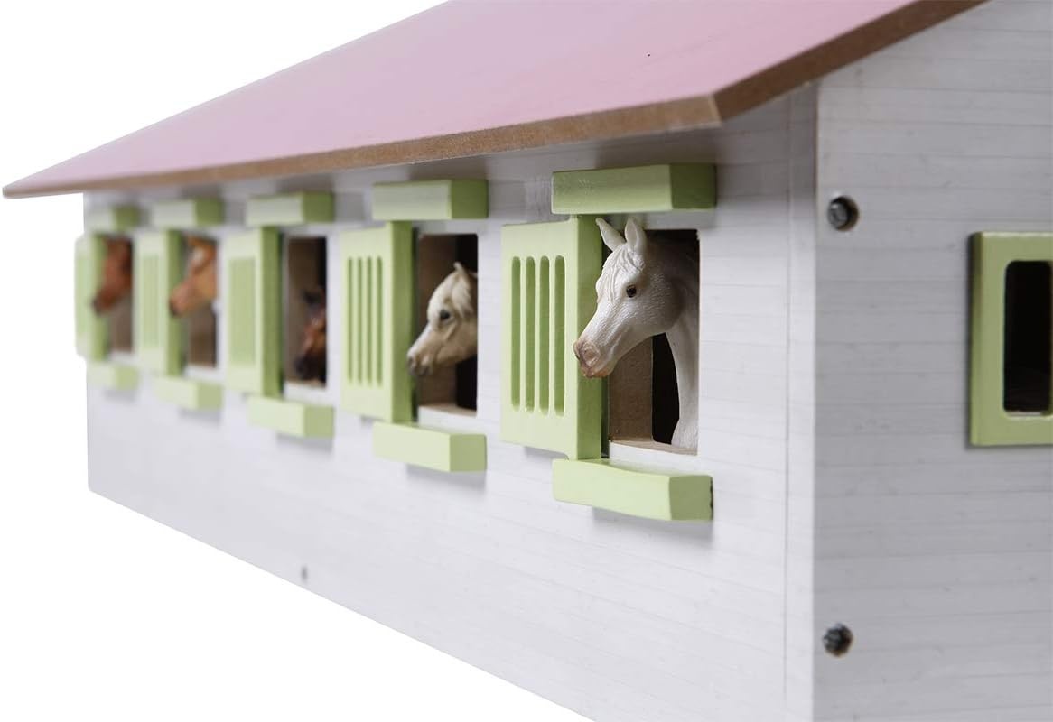 Roze Houten Paardenstal 9 Boxen 1:32 - 58% Korting