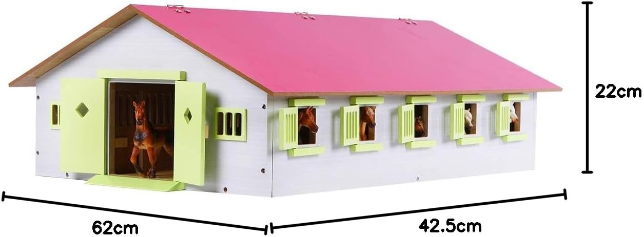Roze Houten Paardenstal 9 Boxen 1:32 - 58% Korting