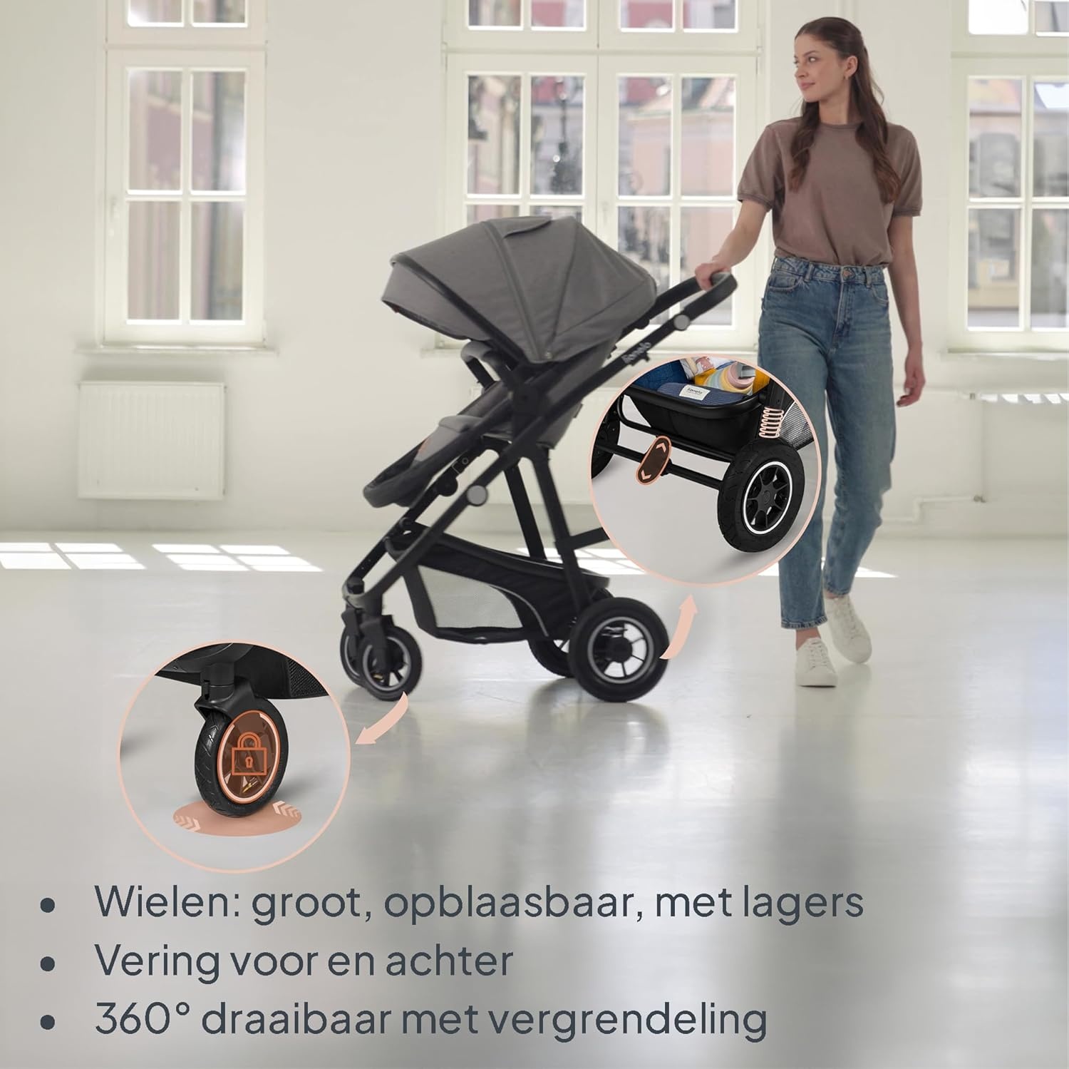 3-in-1 Kinderwagen Lionelo Bianka: Reiswieg, Buggy & Autostoel (55% Korting)