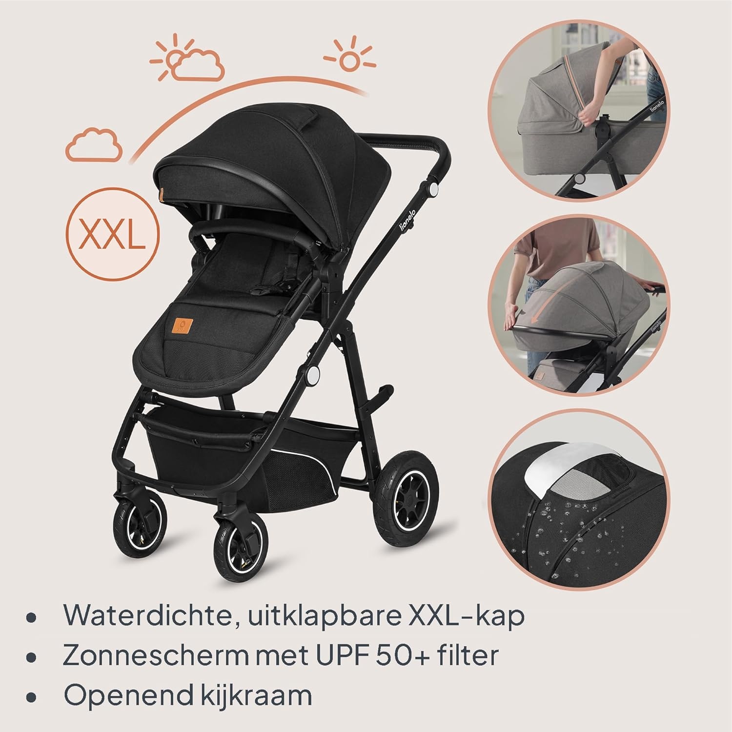 3-in-1 Kinderwagen Lionelo Bianka: Reiswieg, Buggy & Autostoel (55% Korting)