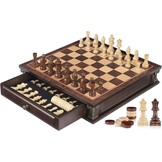 Houten Schaak- en Dambord 15" - Strategisch Spel met Korting