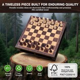Houten Schaak- en Dambord 15" - Strategisch Spel met Korting
