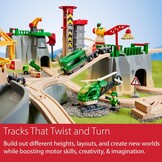 Houten Treinset Speelset - 49 Delig met Lift & Kraan | 35% Korting
