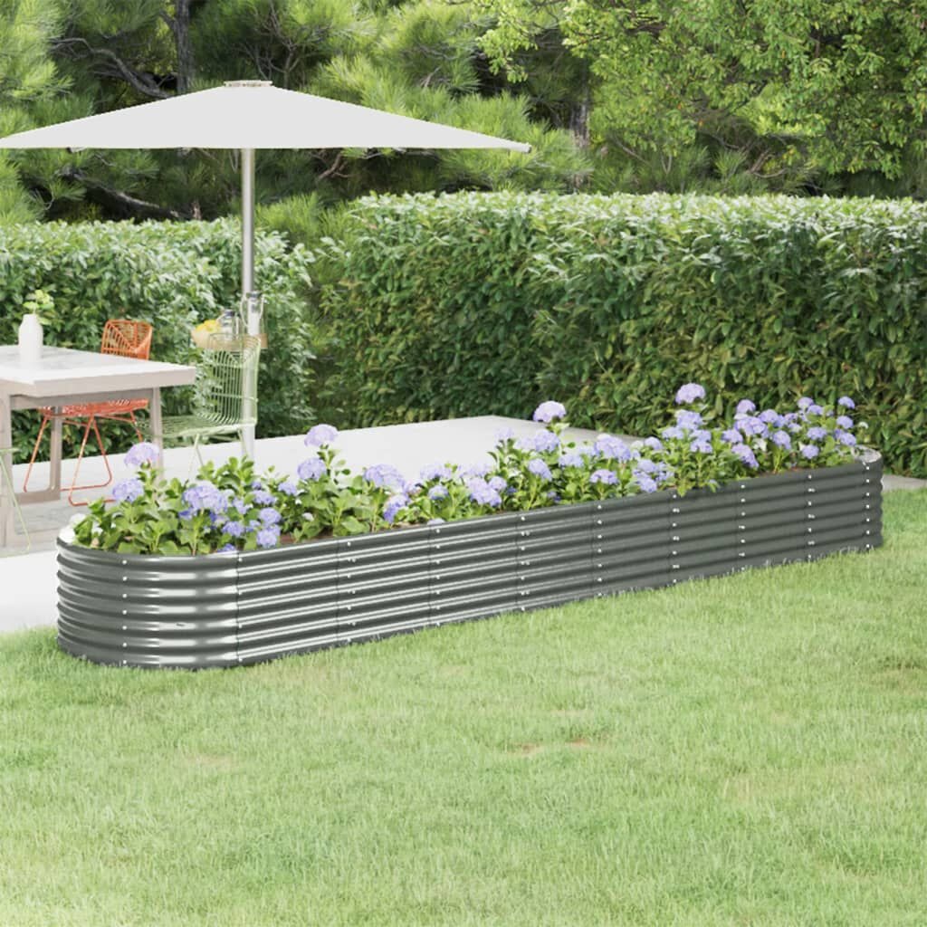 Grijze Stalen Plantenbak 368x80x36cm - 34% Korting