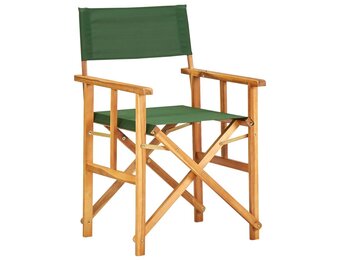 2x Houten Regisseursstoelen, Massief Acaciahout, Groen - 59% Korting