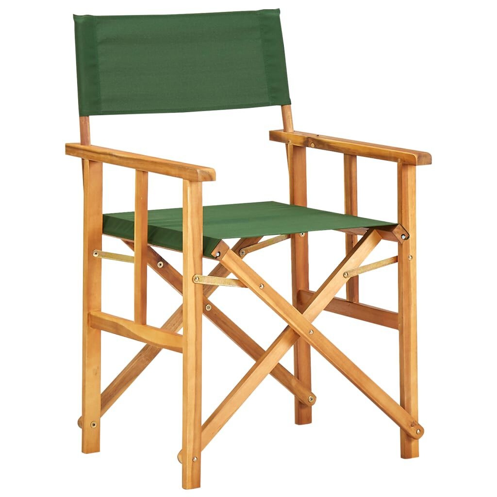 2x Houten Regisseursstoelen, Massief Acaciahout, Groen - 59% Korting