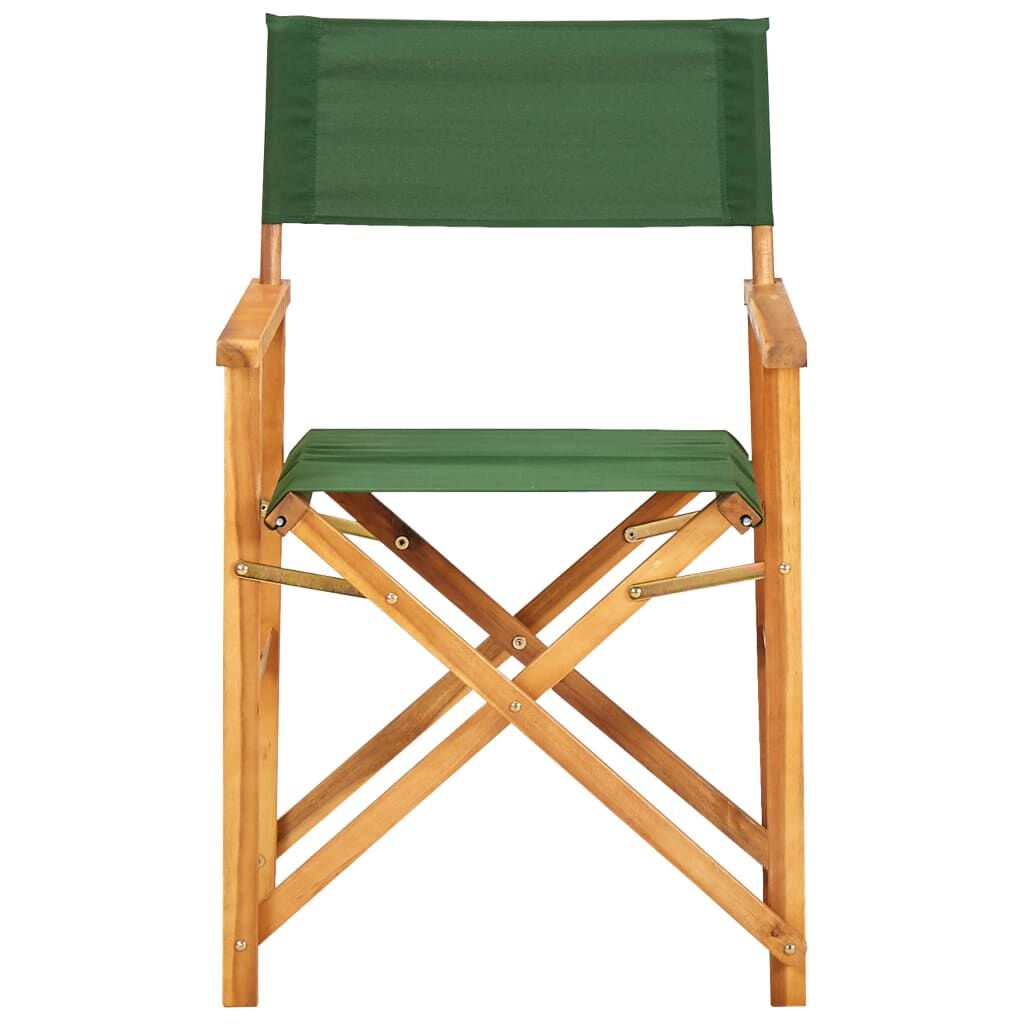 2x Houten Regisseursstoelen, Massief Acaciahout, Groen - 59% Korting