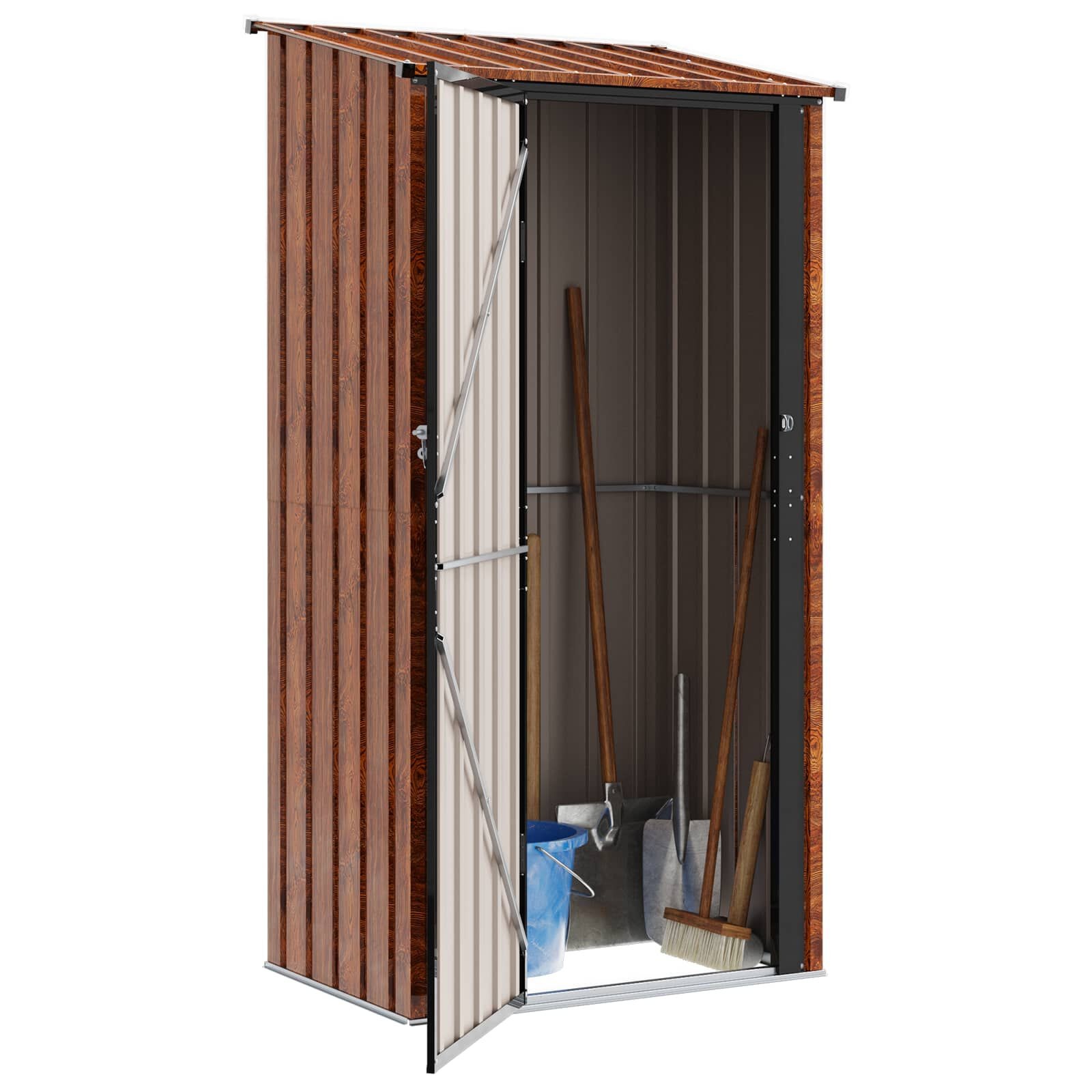 vidaXL Tuinhuis Metaal Bruin 103x74x200 cm - 35% Korting