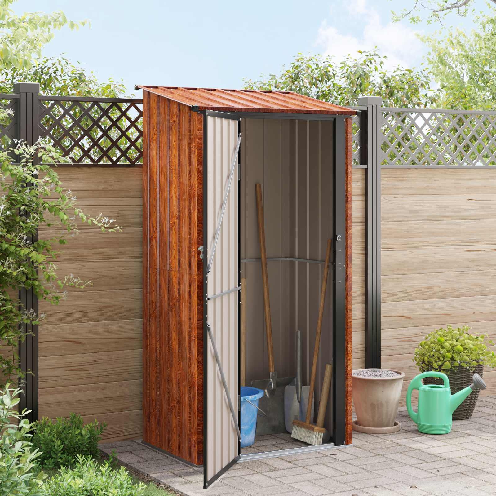 vidaXL Tuinhuis Metaal Bruin 103x74x200 cm - 35% Korting