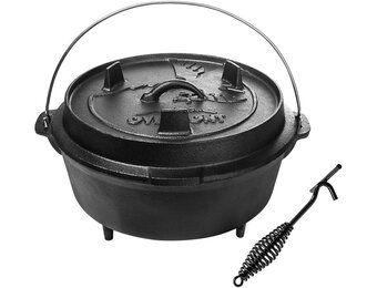 Gietijzeren Dutch Oven 8.8L - Ideaal voor Outdoor Koken | 54% Korting