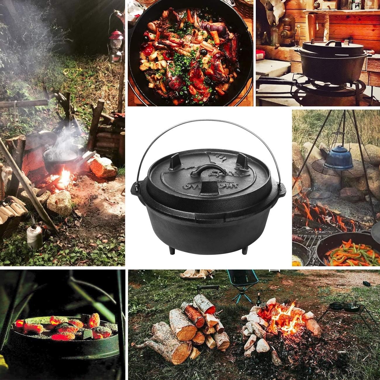Gietijzeren Dutch Oven 8.8L - Ideaal voor Outdoor Koken | 54% Korting