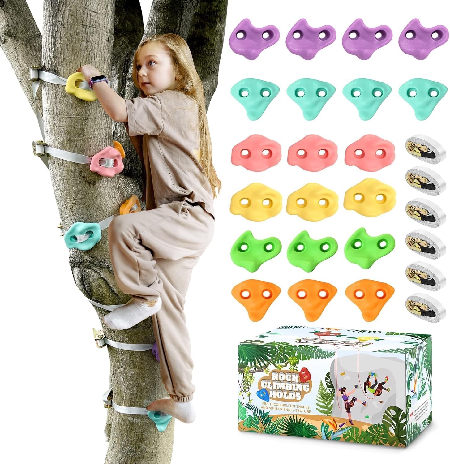Klimstenen Ninja Parcours 20 Stuks - Kinderen & Volwassenen - 33% Korting