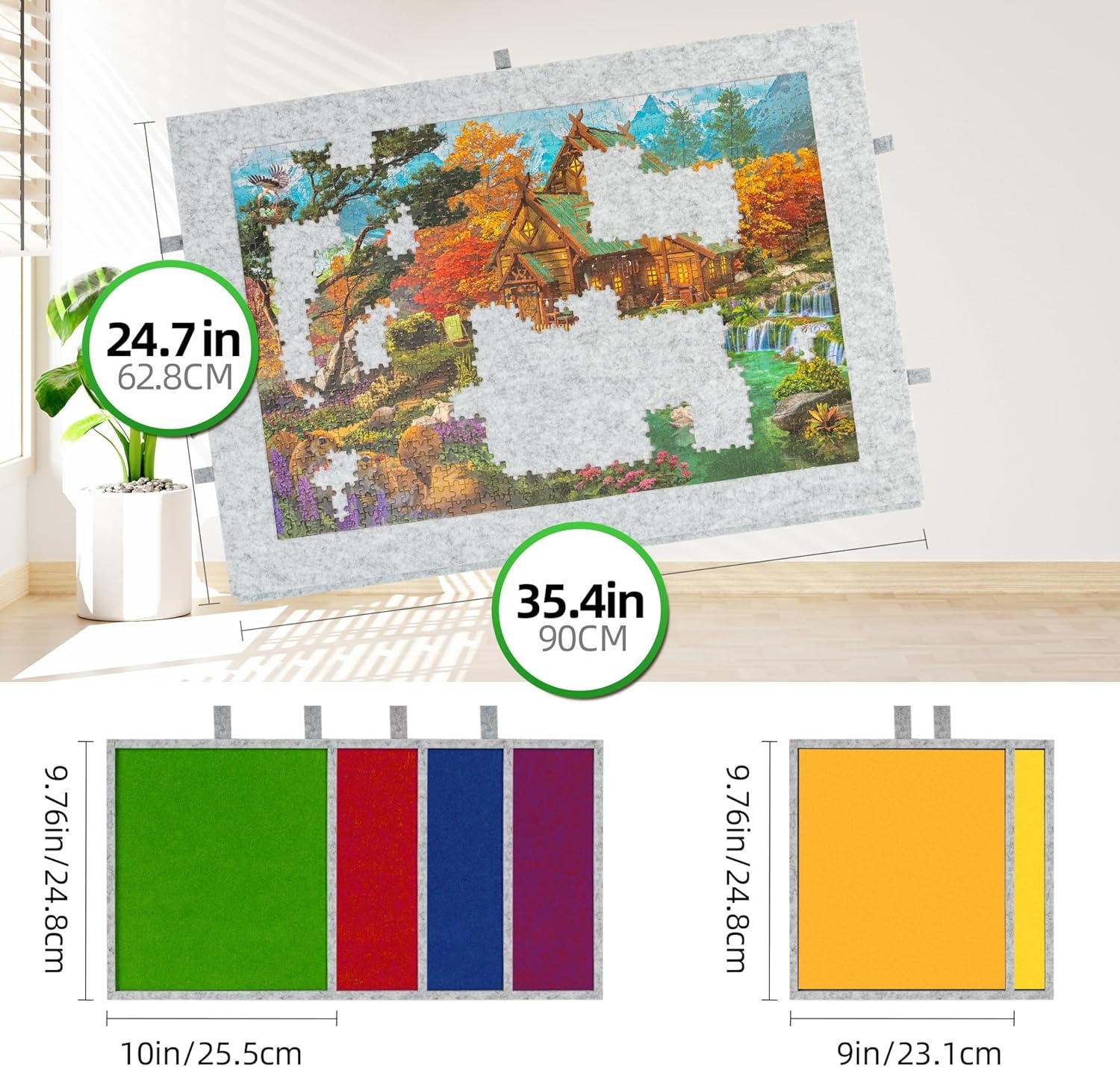 Puzzelbord 1500 stukjes | Kantelbaar met Standaard & Beschermhoes | 34% Korting