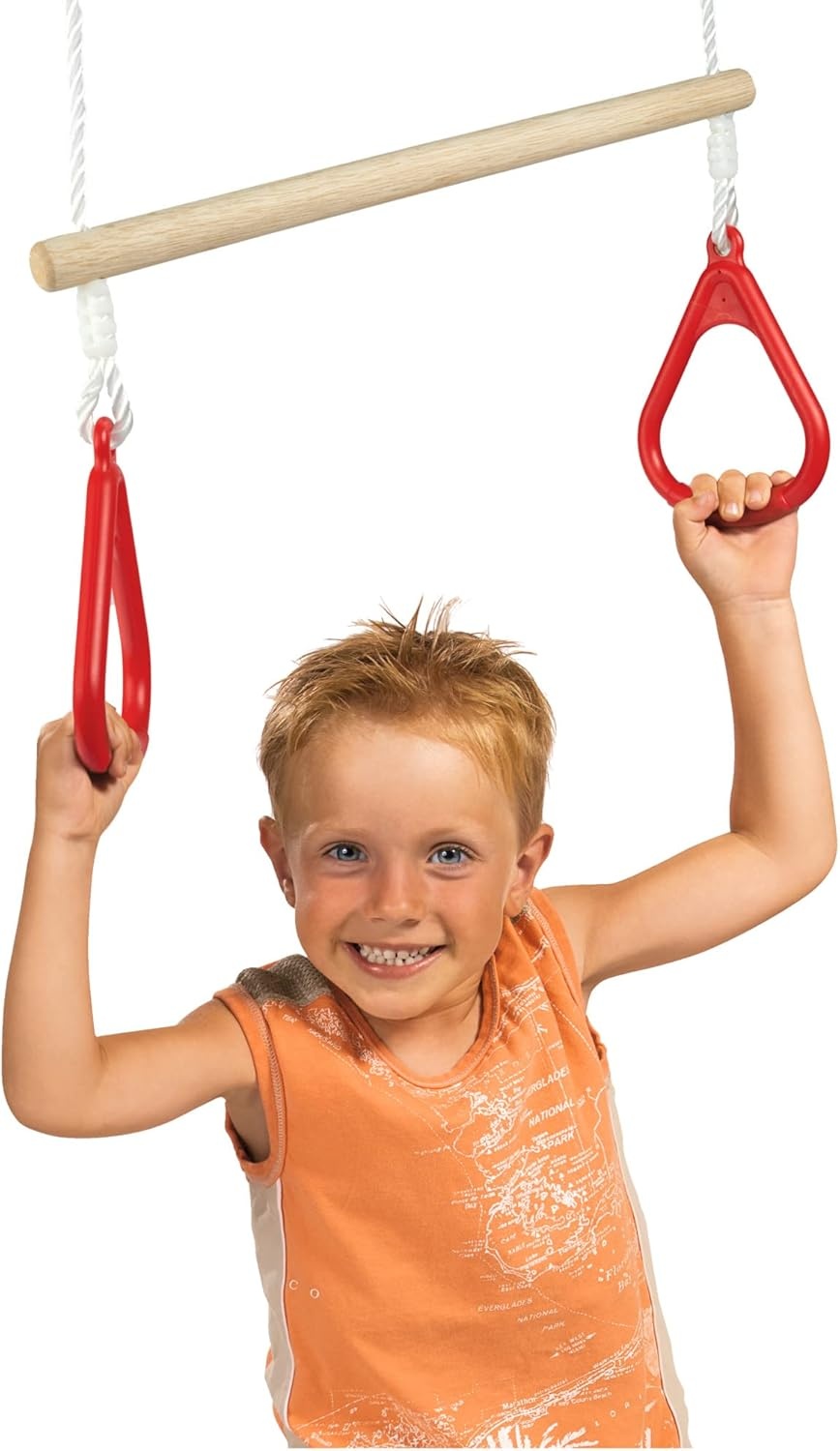 2-in-1 Houten Gymset met Schommel & Trapeze | Verstelbaar | 28% Korting