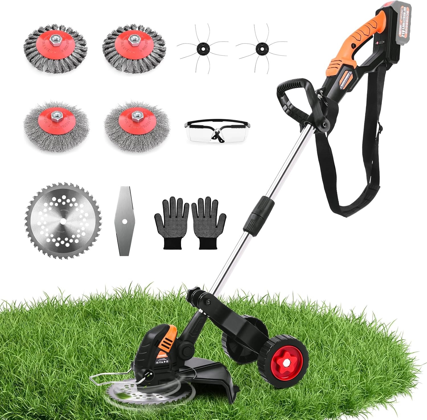 Accu Grastrimmer 1200W Borstelloos - 5-in-1, Verstelbaar - 34% Korting