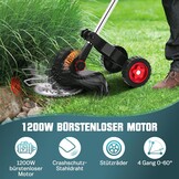 Accu Grastrimmer 1200W Borstelloos - 5-in-1, Verstelbaar - 34% Korting