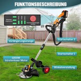 Accu Grastrimmer 1200W Borstelloos - 5-in-1, Verstelbaar - 34% Korting
