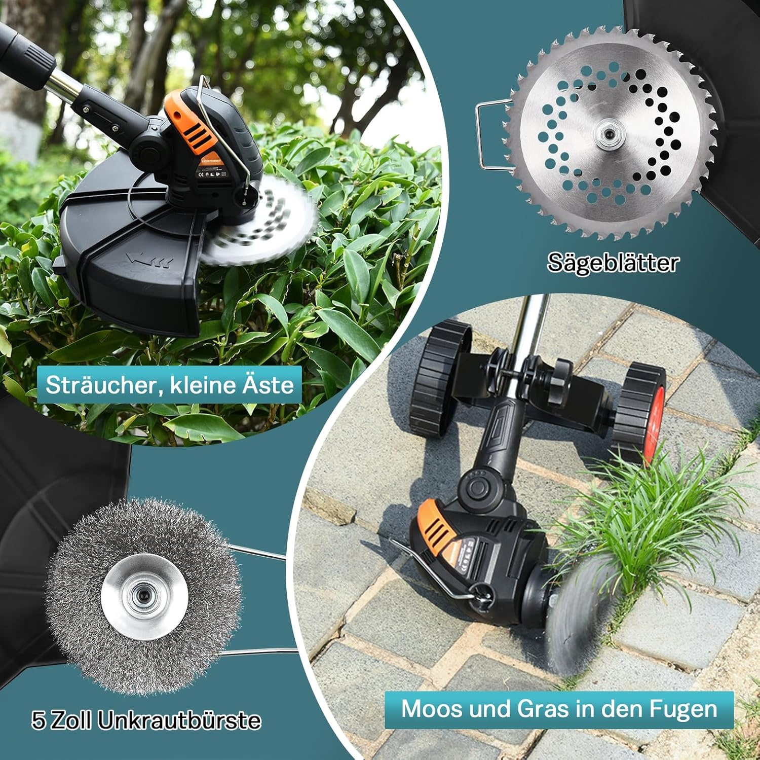 Accu Grastrimmer 1200W Borstelloos - 5-in-1, Verstelbaar - 34% Korting