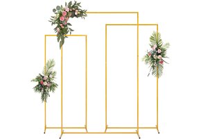 Gouden Metalen Huwelijksboog Set: Stalen Achtergrondframes 2.2m, 2m, 1.8m | 34% Korting
