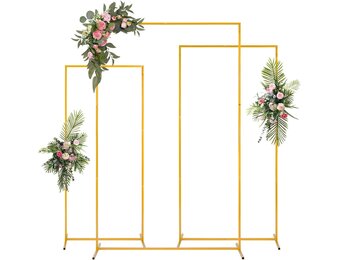 Gouden Metalen Huwelijksboog Set: Stalen Achtergrondframes 2.2m, 2m, 1.8m | 34% Korting