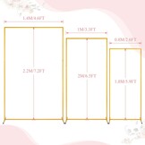 Gouden Metalen Huwelijksboog Set: Stalen Achtergrondframes 2.2m, 2m, 1.8m | 34% Korting