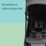 Compacte Reisbuggy Zephir 0-4 jaar | Handbagage formaat | 5.6 kg | Mineraal Grafiet | 35% Korting