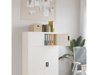 VidaXL Archiefkast Staal Wit 90x40x40 cm - 35% Korting