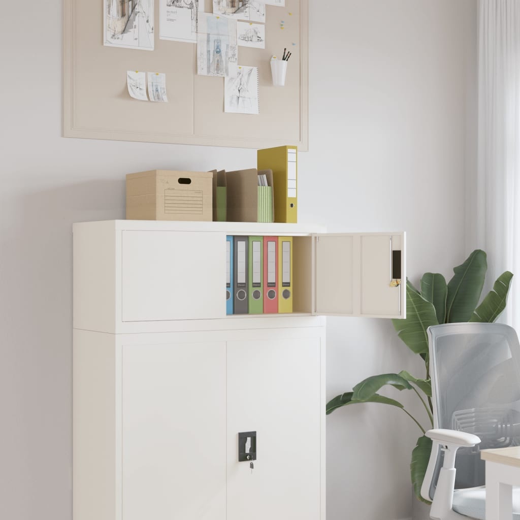 VidaXL Archiefkast Staal Wit 90x40x40 cm - 35% Korting