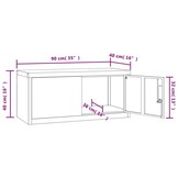 VidaXL Archiefkast Staal Wit 90x40x40 cm - 35% Korting
