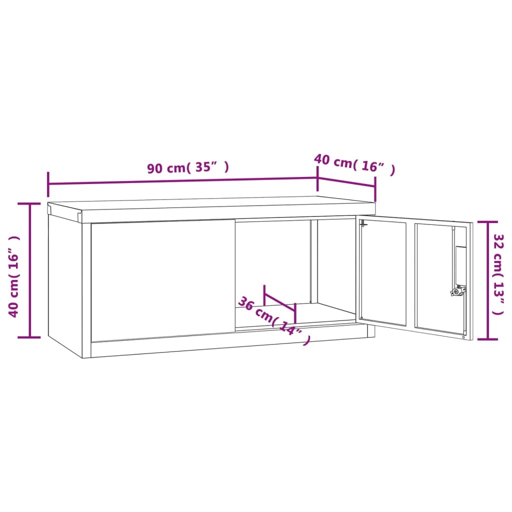 VidaXL Archiefkast Staal Wit 90x40x40 cm - 35% Korting