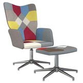 Relaxstoel met voetenbank, Patchwork Stof, 34% Korting