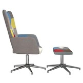 Relaxstoel met voetenbank, Patchwork Stof, 34% Korting