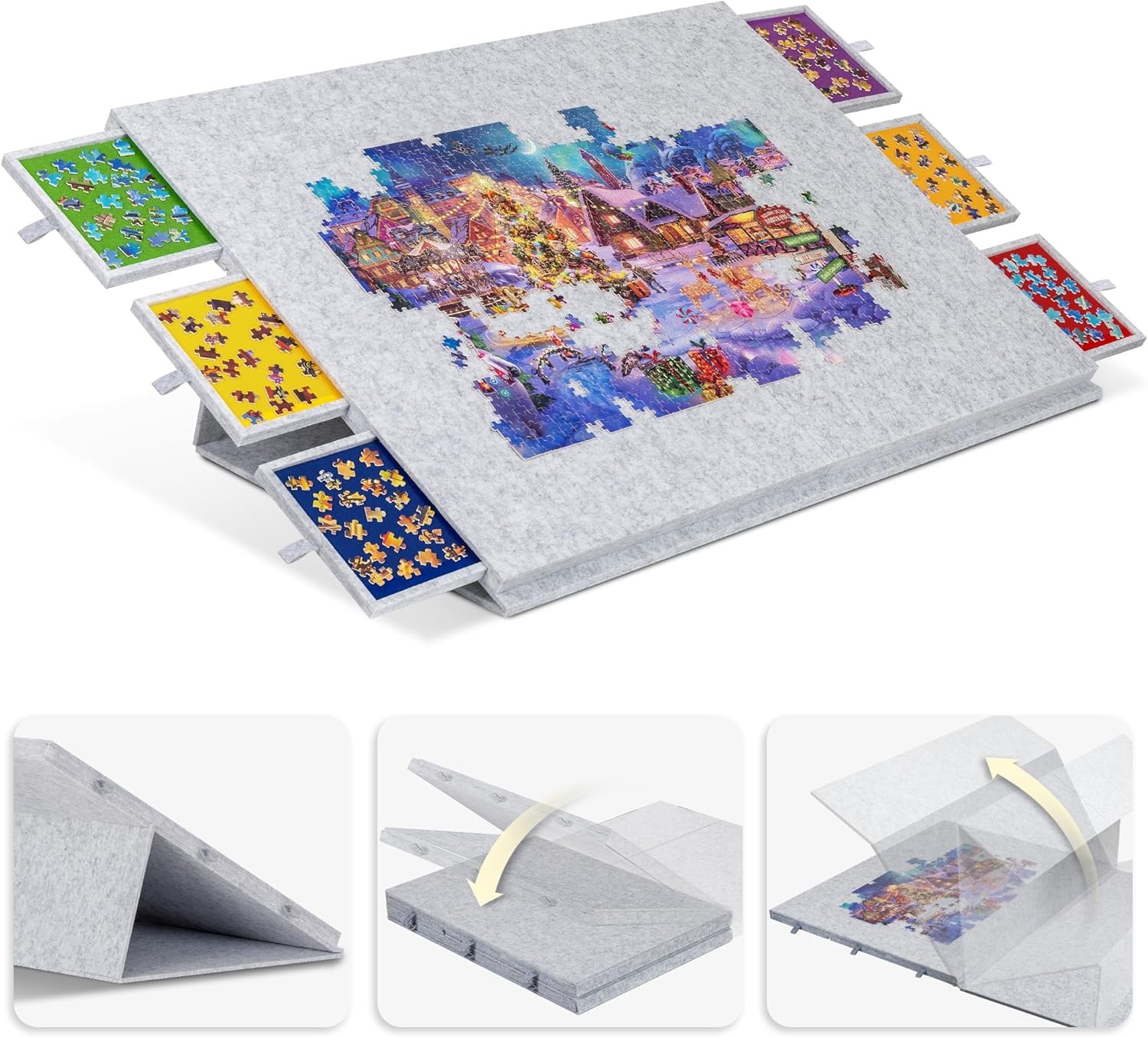 Opvouwbaar Puzzelbord voor 2000 Stukjes met 6 Lades & Standaard (54% Korting)