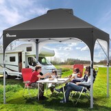 Pop-Up Paviljoen 2.5x2.5m Zwart | 34% Korting | Waterdicht & UV-bestendig