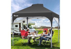 Pop-Up Paviljoen 2.5x2.5m Zwart | 34% Korting | Waterdicht & UV-bestendig