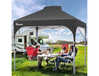 Pop-Up Paviljoen 2.5x2.5m Zwart | 34% Korting | Waterdicht & UV-bestendig