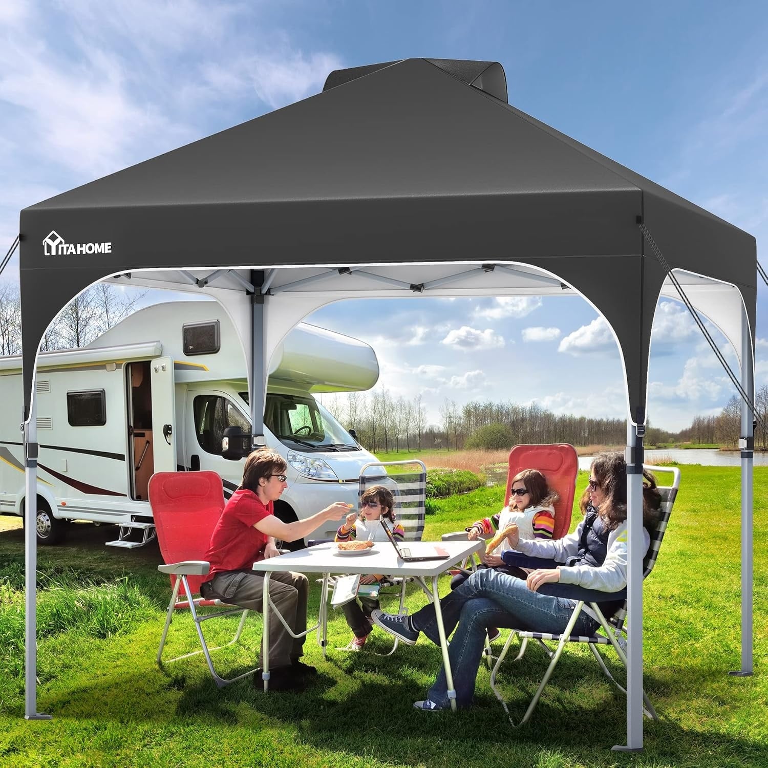 Pop-Up Paviljoen 2.5x2.5m Zwart | 34% Korting | Waterdicht & UV-bestendig