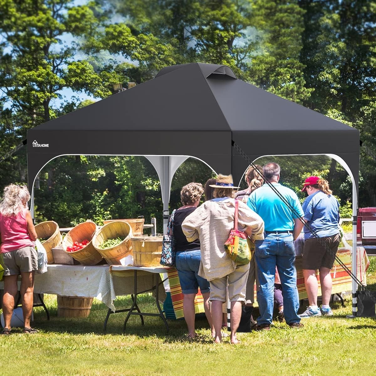 Pop-Up Paviljoen 2.5x2.5m Zwart | 34% Korting | Waterdicht & UV-bestendig