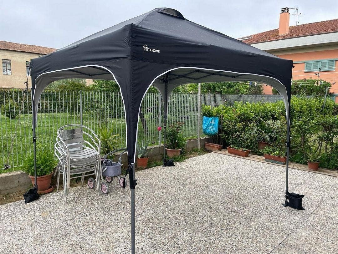 Pop-Up Paviljoen 2.5x2.5m Zwart | 34% Korting | Waterdicht & UV-bestendig